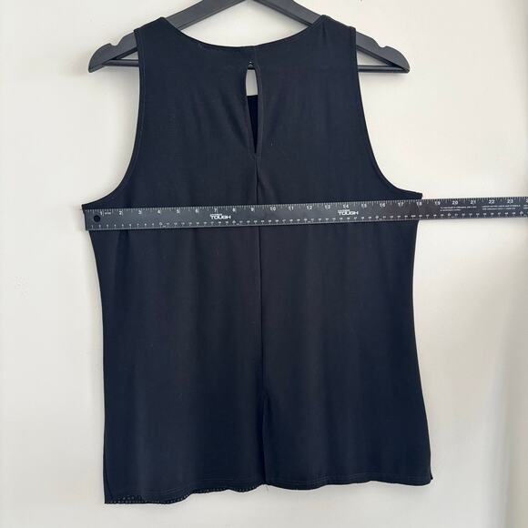 CHAUS New York Sleeveless Black Pearl Top Keyhole Tank Sequin Size Medium - Picture 6 of 6